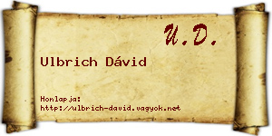Ulbrich Dávid névjegykártya