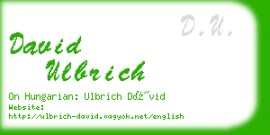 david ulbrich business card
